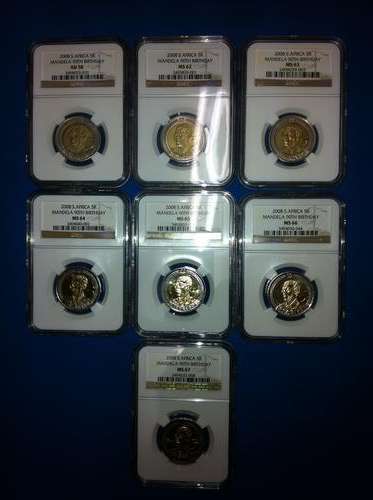 7 Mandela Birthday coins for one bid!!